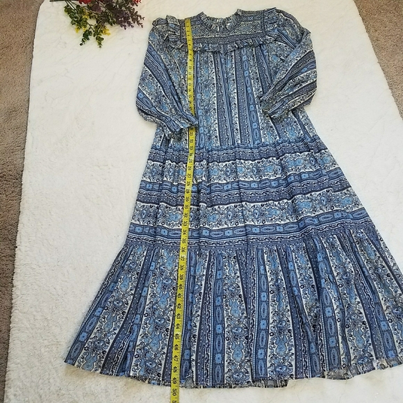 DOEN Mountain Dress in Blue Mandevilla Vine Floral Print - Picture 5 of 9